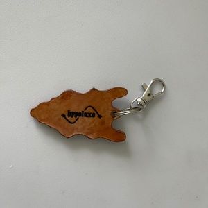 Hypoluxo Gold Leather Butterfly Keychain